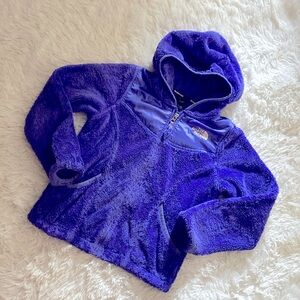 Northface Girls purple Sherpa fleece full zip hoodie jacket coat S 6 7